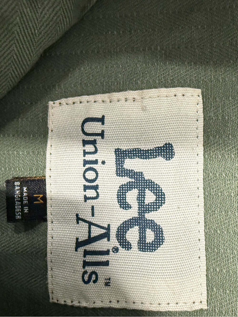 Lee Olive Green Union-Alls Utility Coveralls Jumpsuit Workwear Medium - Picture 7 of 9